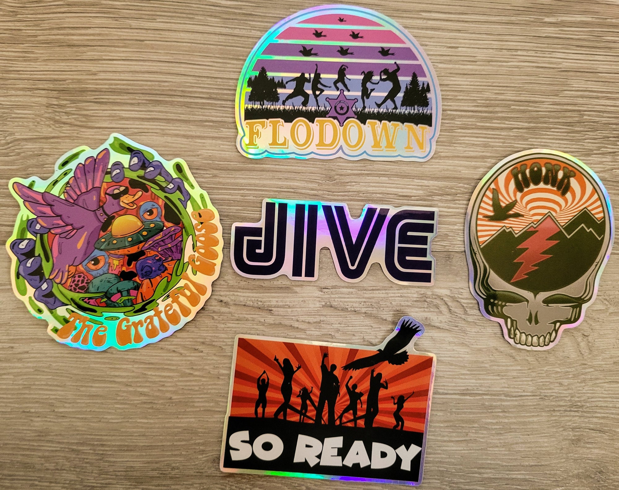 Holographic Sticker 5-Pack! Free Ship - The Grateful Goose
