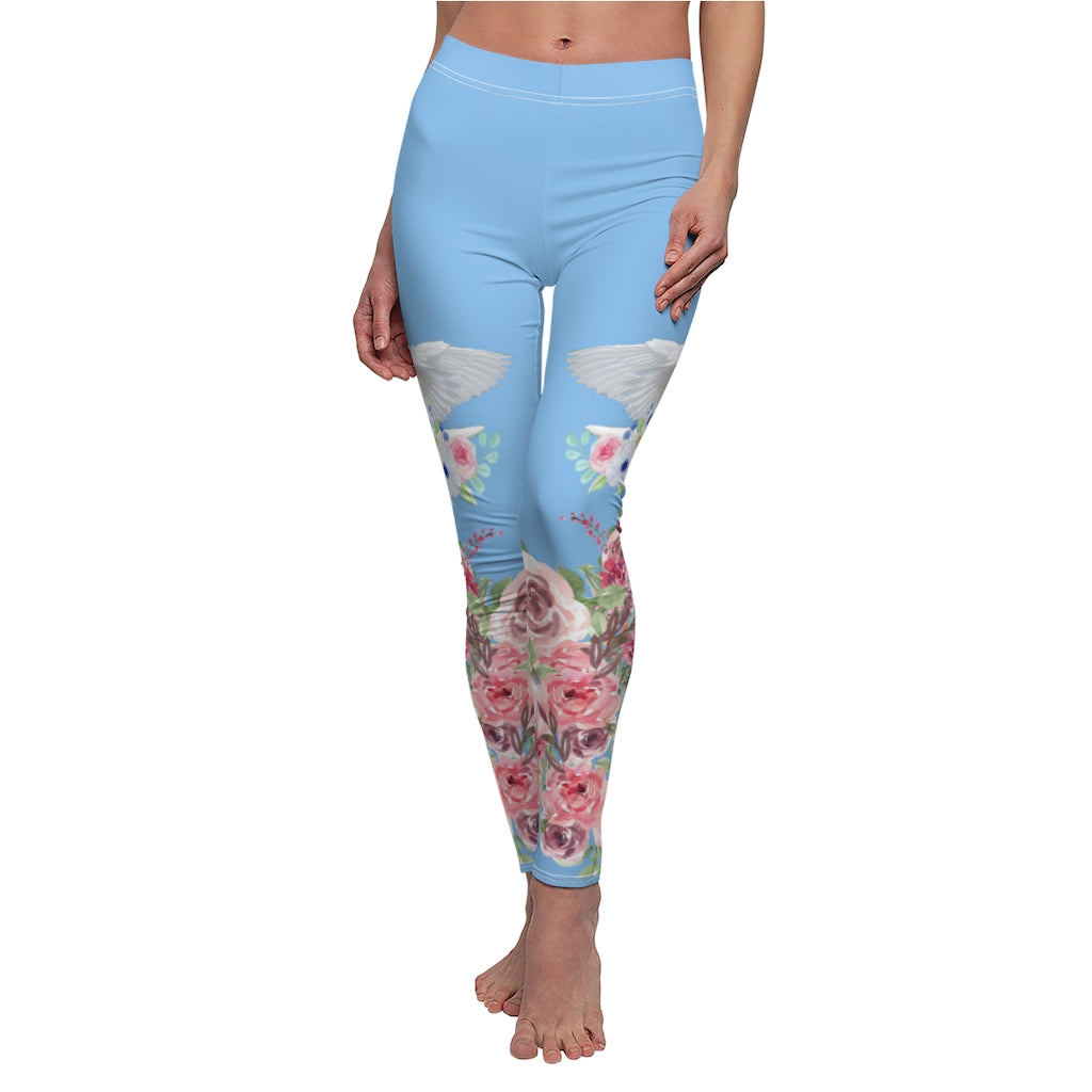 Goose Flowers Design Leggings - The Grateful Goose