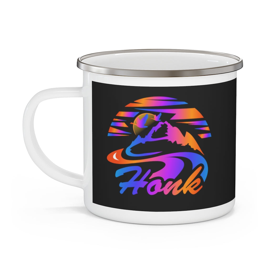 Enamel Camping Mug, Colorful Honk and Mountain Goose 2.0 - The Grateful Goose