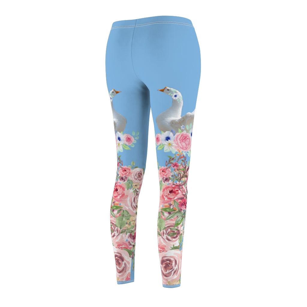 Goose Flowers Design Leggings - The Grateful Goose