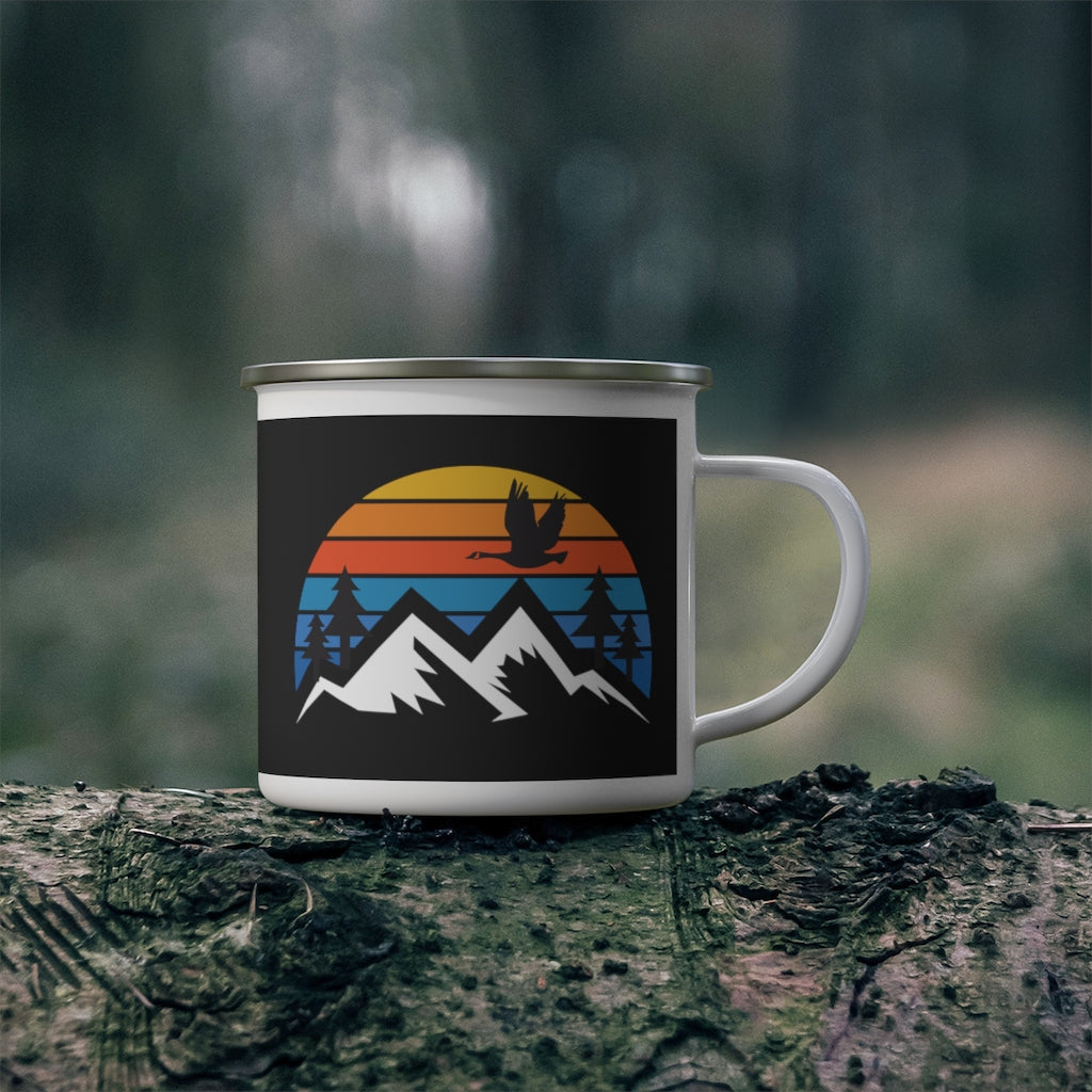 Enamel Camping Mug, Colorful Honk and Mountain Goose 2.0 - The Grateful Goose