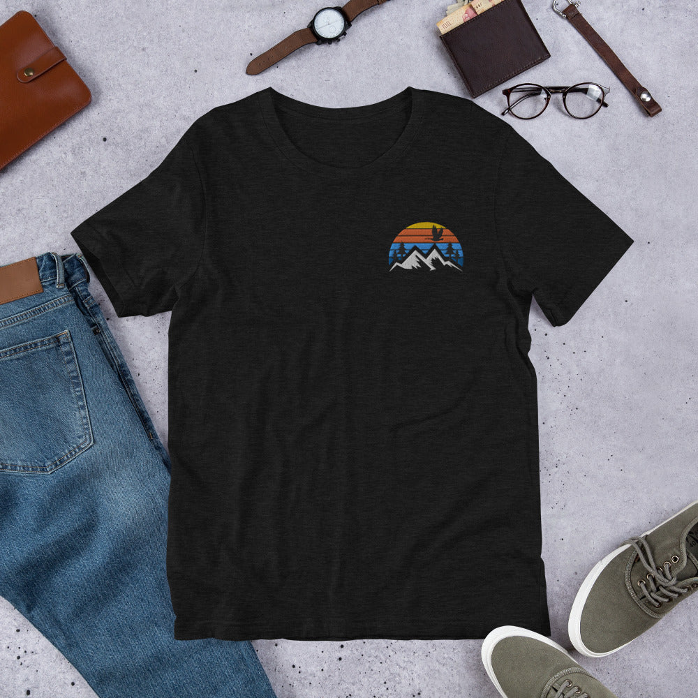 Embroidered Mountain Goose Tee - The Grateful Goose