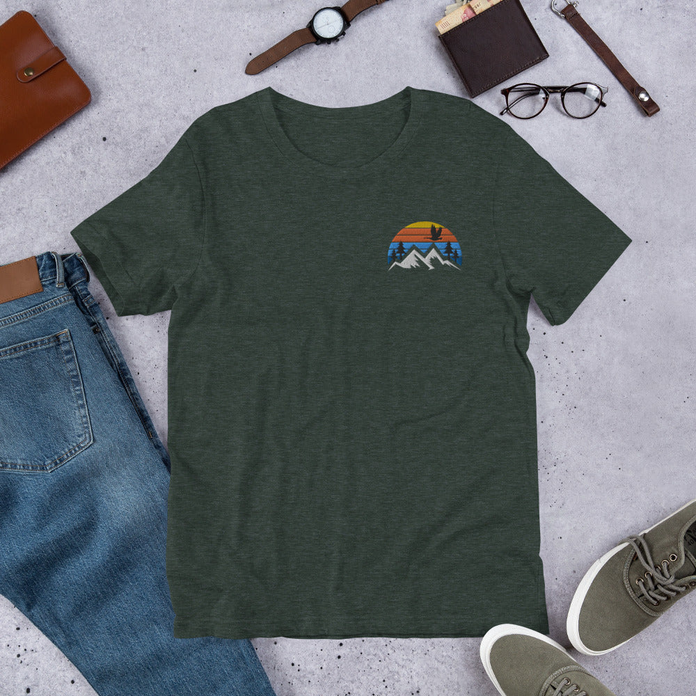 Embroidered Mountain Goose Tee - The Grateful Goose