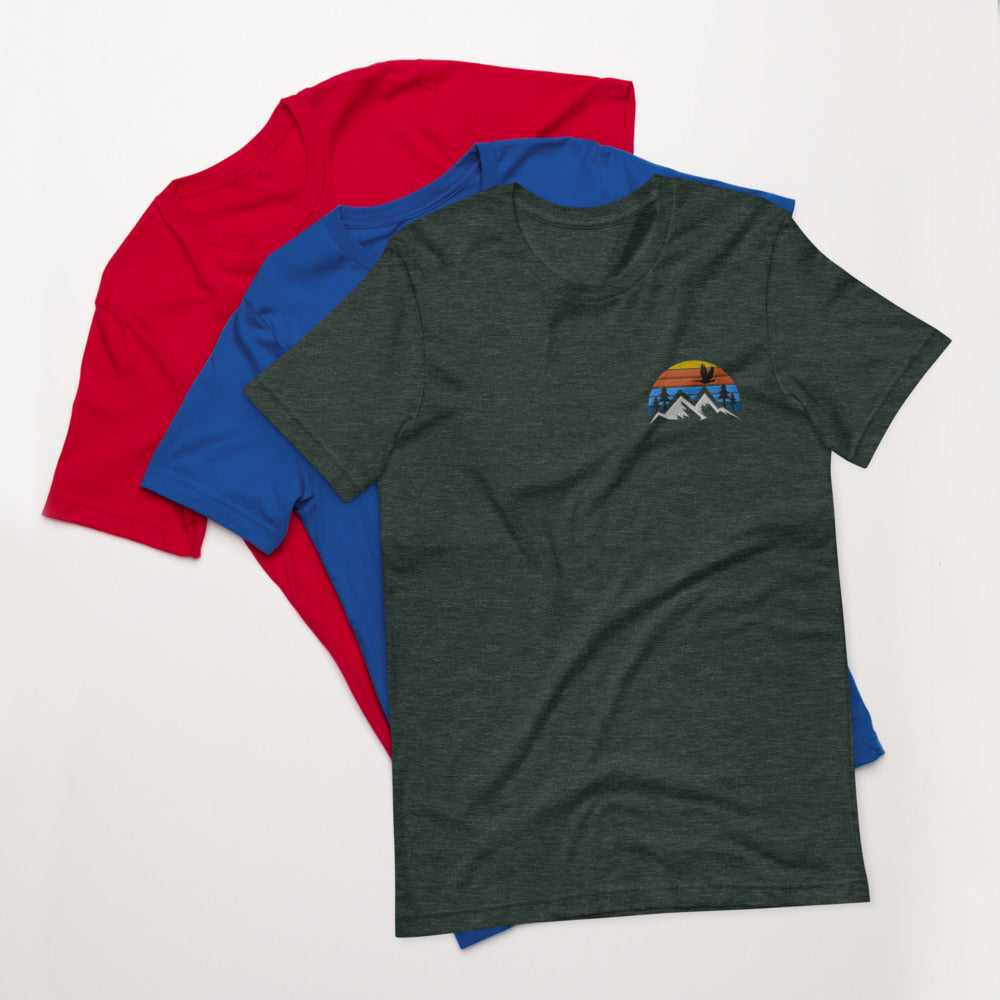 Embroidered Mountain Goose Tee - The Grateful Goose